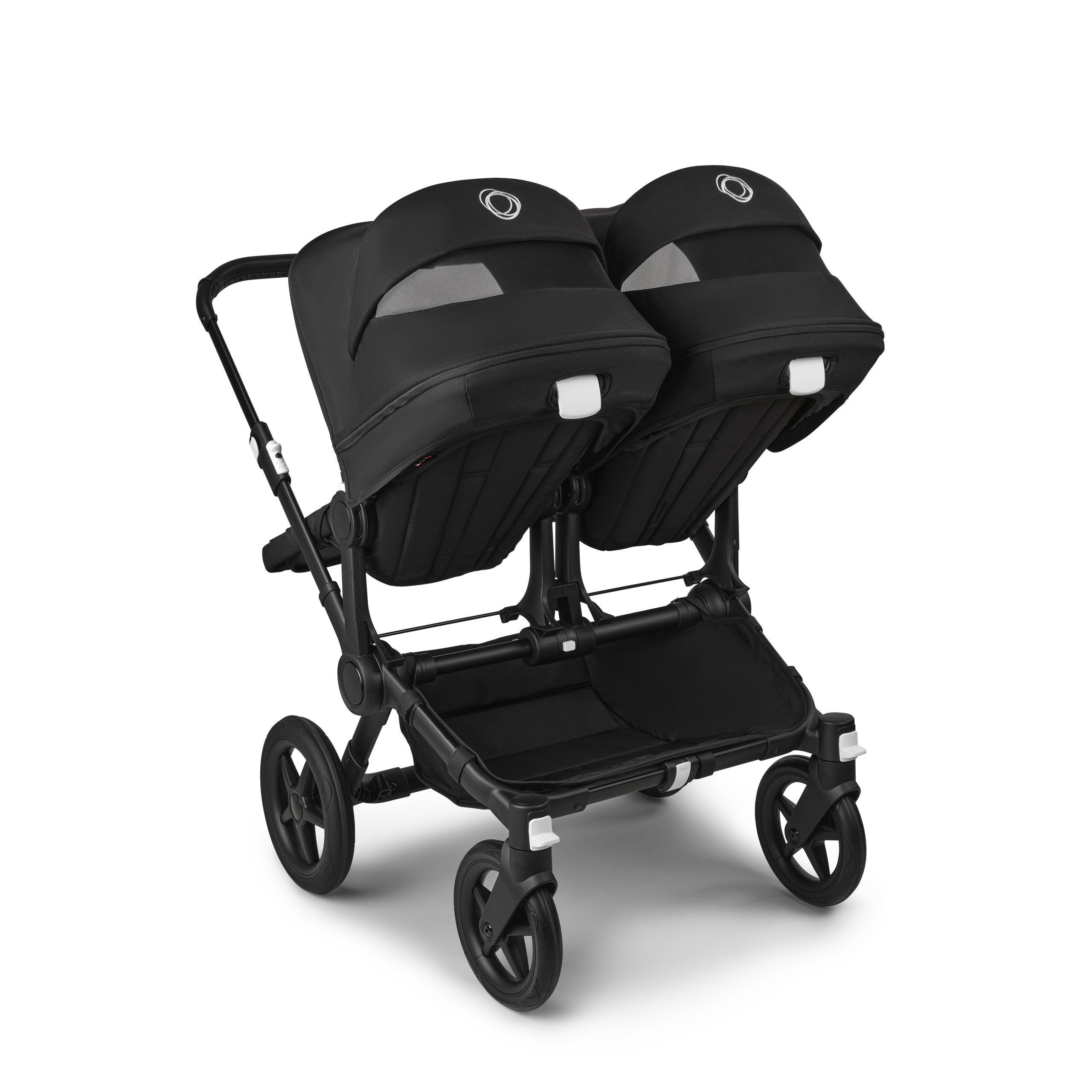 Bugaboo Donkey 5 twin stroller black base, midnight black fabrics, midnight black sun canopy - Thumbnail Slide 4 of 12