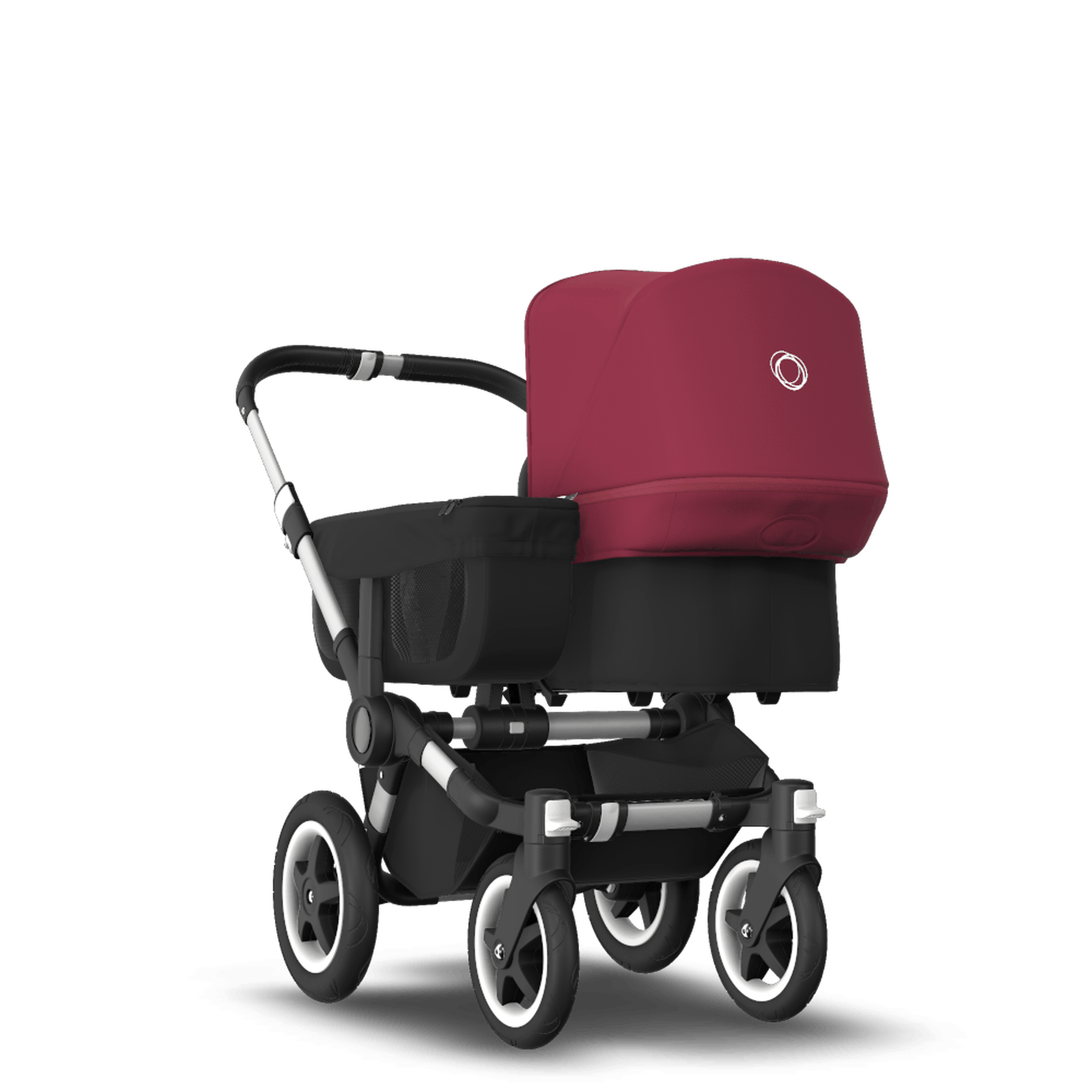 Refurbished Bugaboo Donkey2 mono complete ALU/BLACK-RUBY RED - Thumbnail Slide 1 van 2