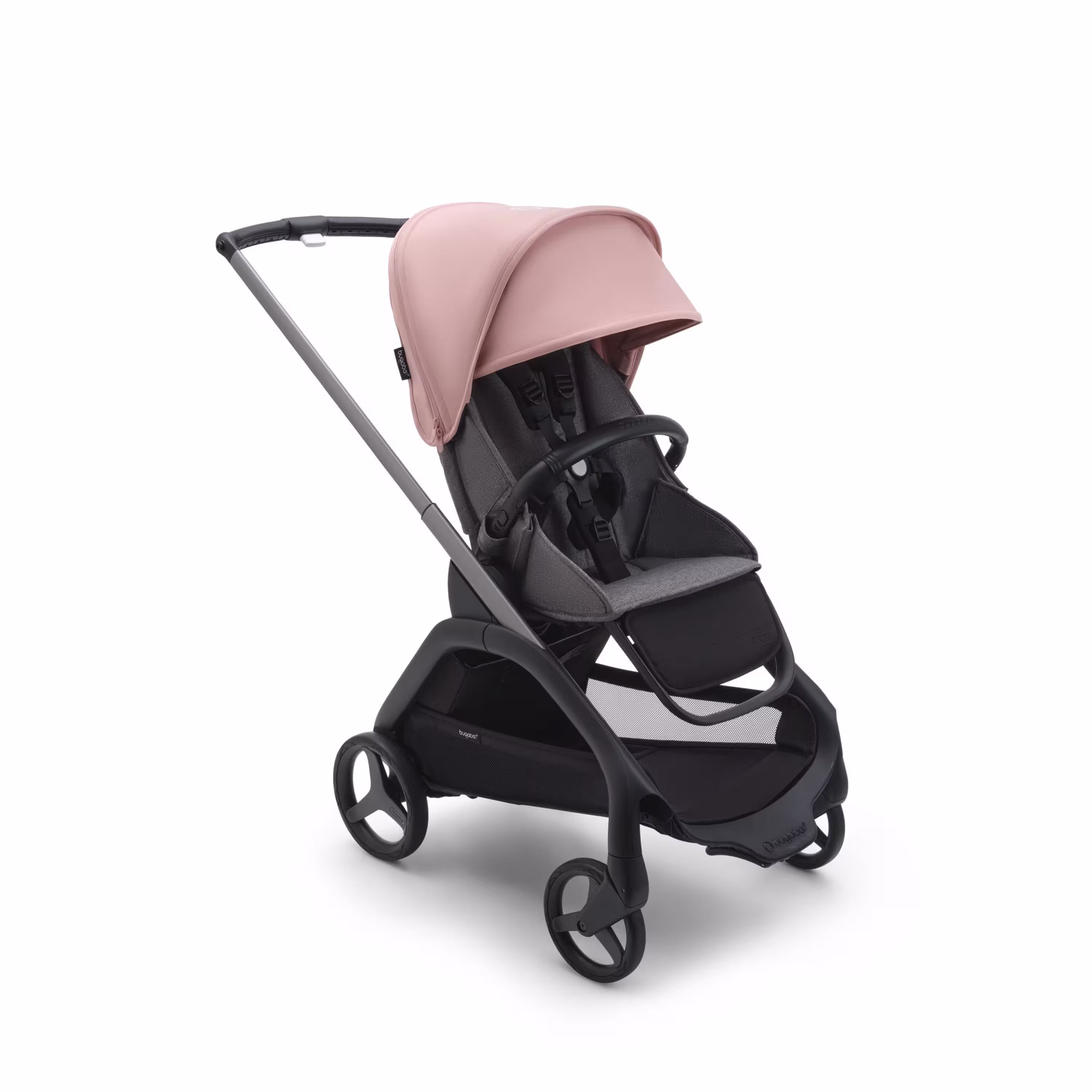 Passeggino Bugaboo Dragonfly con seduta e telaio graphite, tessuti grey melange e cappottina morning pink. - Main Modal Image Slide 1 of 16