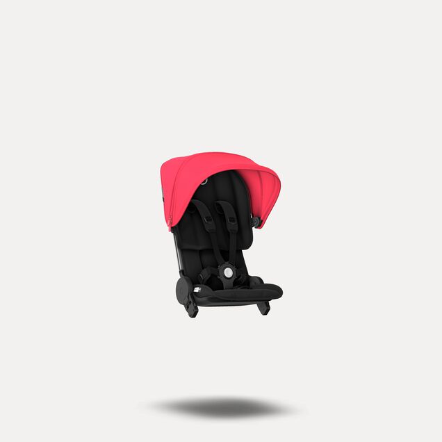 Refurbished Bugaboo Ant style set complete BLACK-NEON RED - Main Image Slide 1 van 7