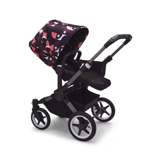 Refurbished Bugaboo Donkey 5 sun canopy Animal Explorer PINK/ RED - Main Image Slide 2 of 3