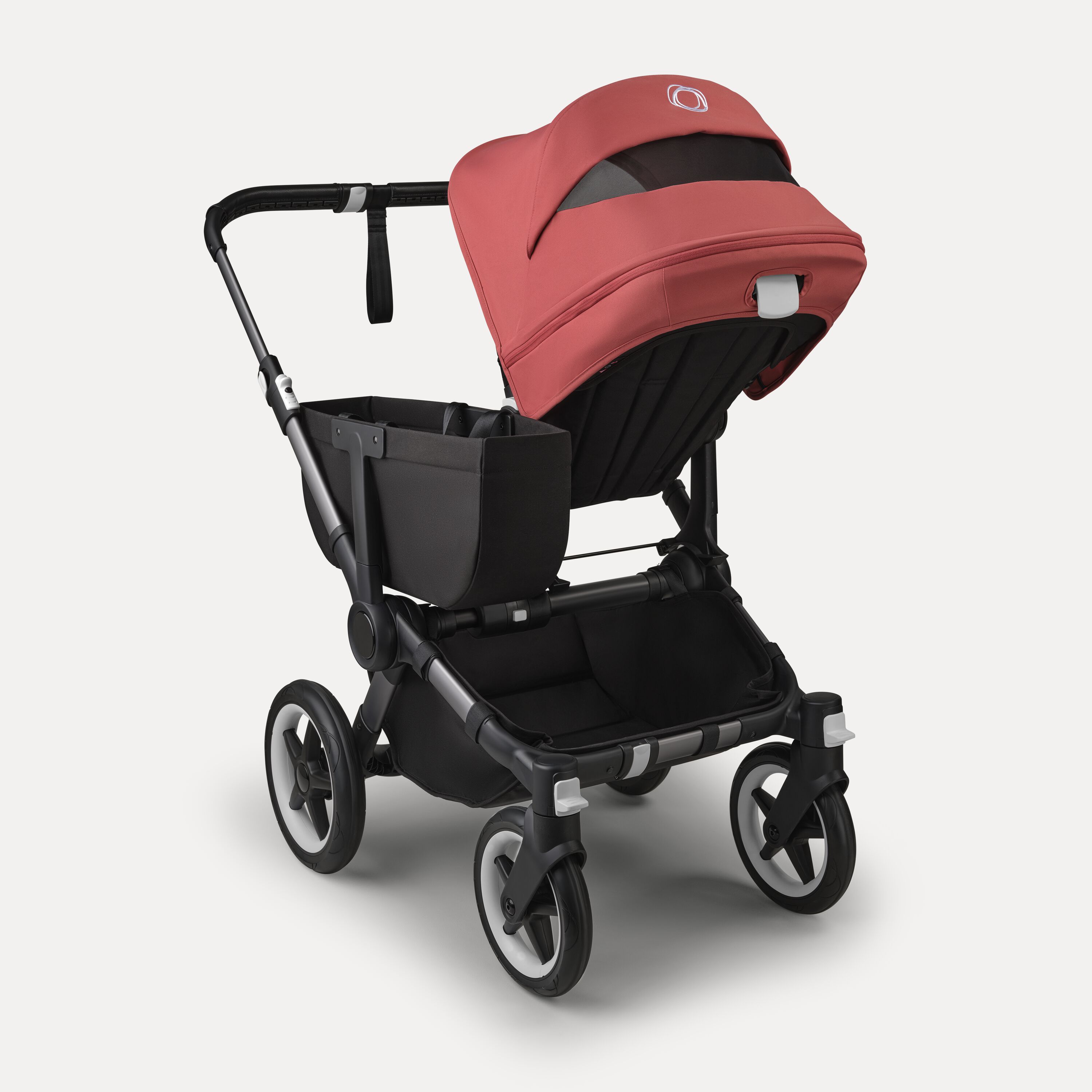 Bugaboo Donkey 5 Mono 2-in-1 stroller graphite base, midnight black fabrics, sunrise red sun canopy - Main Modal Image Slide 4 of 12