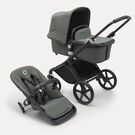 Bugaboo Fox Cub 2-in-1 stroller black base, forest green fabrics, forest green sun canopy