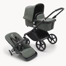Bugaboo Fox Cub 2-in-1 stroller black base, forest green fabrics, forest green sun canopy