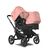 Bugaboo Donkey 5 Duo double stroller black base, midnight black fabrics, morning pink sun canopy - Thumbnail Slide 1 of 9