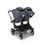 Bugaboo Donkey 5 twin stroller graphite base, grey mélange fabrics, stormy blue sun canopy - Thumbnail Slide 4 of 12