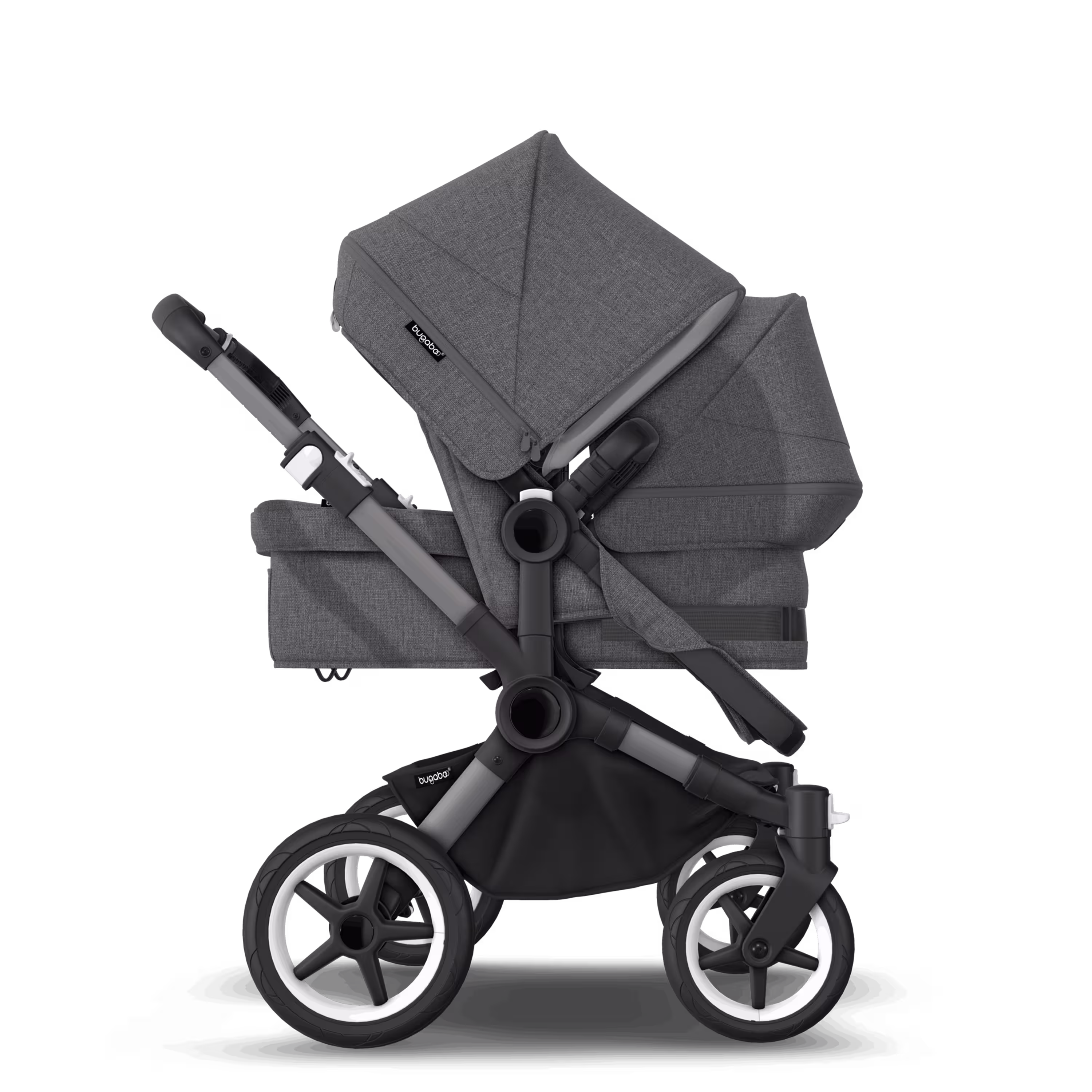 Refurbished Bugaboo Donkey 5 Mono bassinet and seat stroller graphite base, grey mélange fabrics, grey mélange sun canopy Bugaboo Donkey 5 Mono bassinet and seat stroller graphite base, grey mélange fabrics, grey mélange sun canopy - Main Modal Image Slide 2 of 2