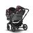 Bugaboo Donkey 5 Duo double stroller black base, grey mélange fabrics, animal explorer pink/ red sun canopy - Thumbnail Slide 1 of 10
