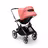 Back view of a Fox 3 seat stroller with graphite frame, black fabrics and red sun canopy with peekaboo panel. - Thumbnail Slide 9 of 9