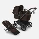 Bugaboo Donkey 6 2-in-1  pushchair black base, cocoa brown fabrics, cocoa brown sun canopy