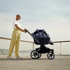 Bugaboo Donkey 5 Mono 2-in-1 stroller graphite base, grey mélange fabrics, animal explorer green/ light blue sun canopy