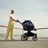 Bugaboo Donkey 5 Mono 2-in-1 stroller graphite base, grey mélange fabrics, animal explorer green/ light blue sun canopy - Thumbnail Slide 1 of 2