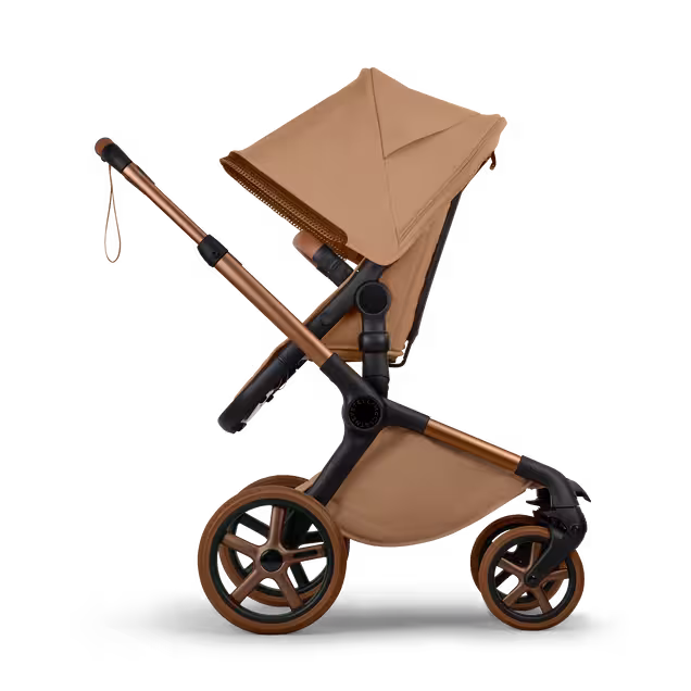 Bugaboo x Stella McCartney Fox 5 Renew 2-in-1 stroller tobacco brown base, tobacco brown fabrics, tobacco brown sun canopy - Main Image Slide 3 of 13