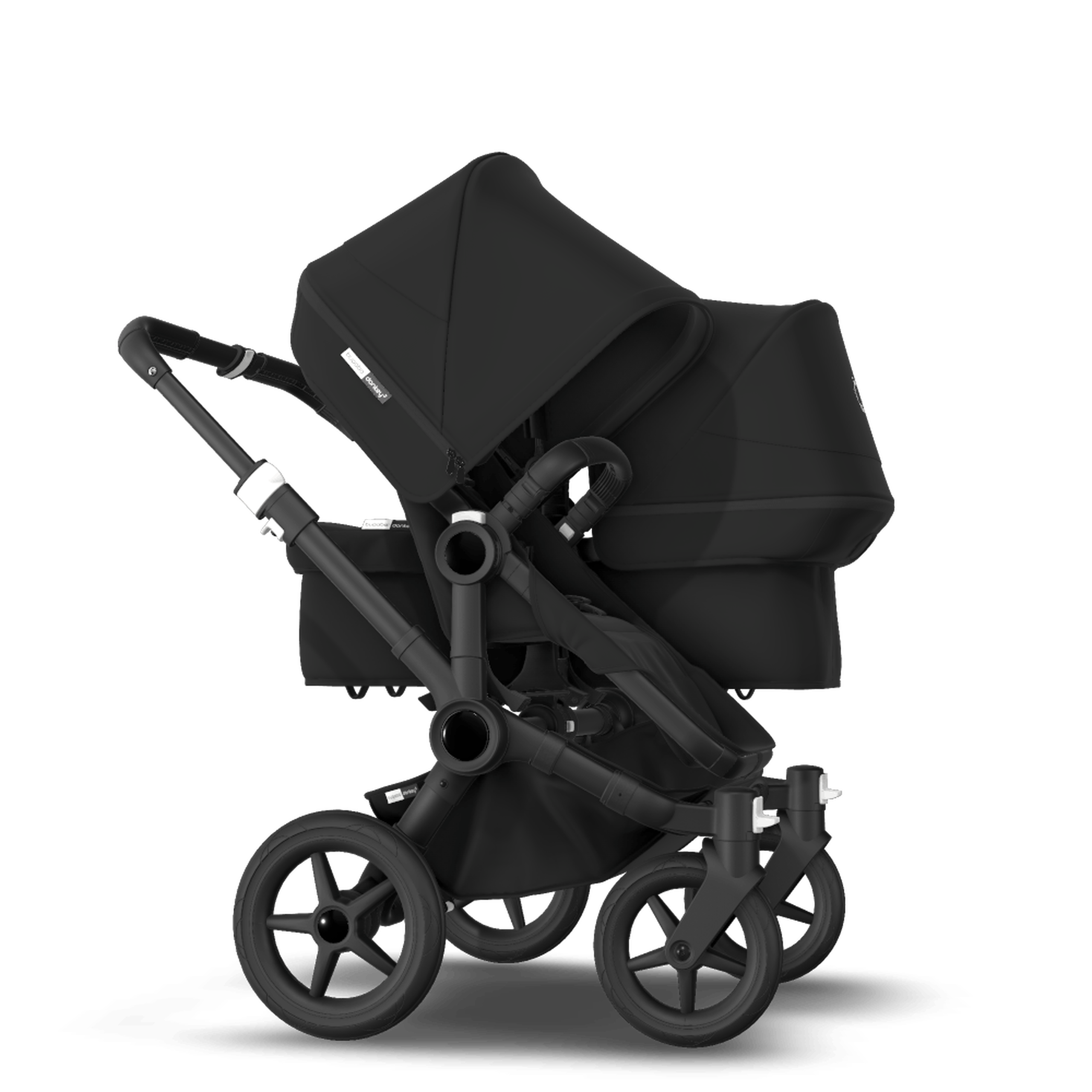 Bugaboo Donkey 3 Duo seat and bassinet stroller black sun canopy, black fabrics, black base - Thumbnail Slide 4 of 5