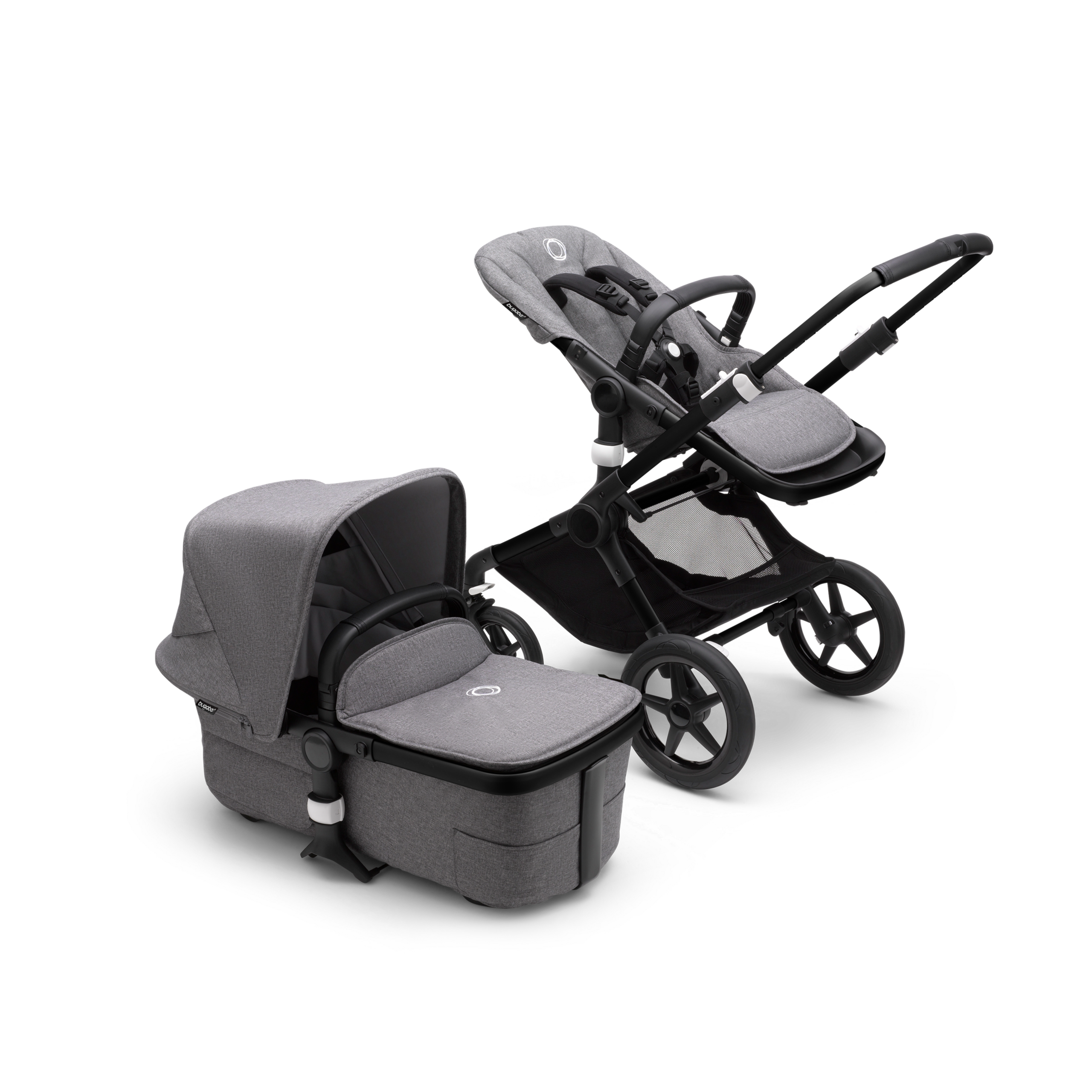Refurbished Bugaboo Fox 3 complete BLACK/GREY MELANGE-GREY MELANGE - Thumbnail Slide 3 of 5