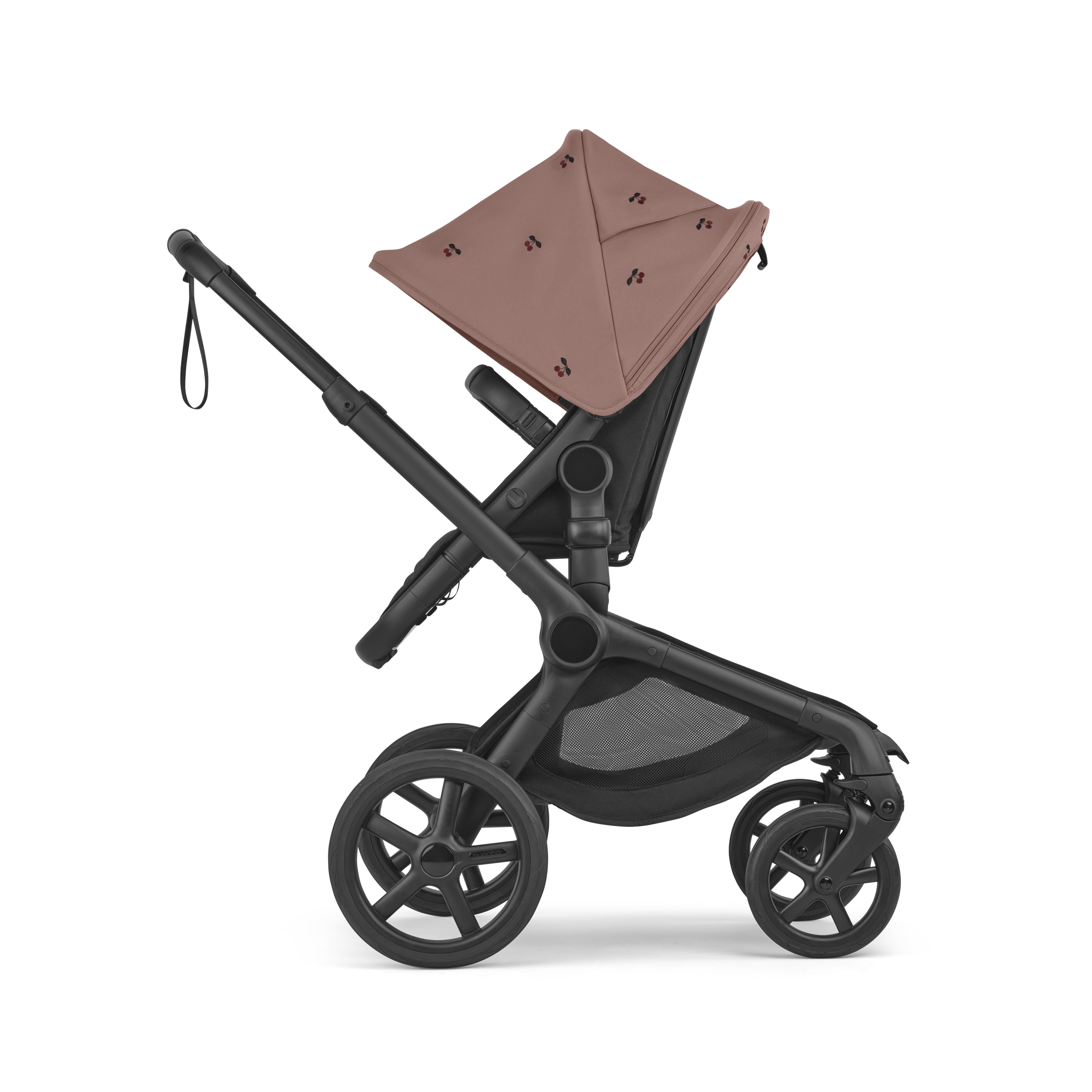 Bugaboo x Konges SlØjd limited edition Fox 5 Renew 2-in-1 stroller black base, heritage black fabrics, dusty pink sun canopy - Thumbnail Slide 3 of 12