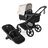 Bugaboo Fox 5 Renew bassinet and seat 2-in-1 stroller, with black chassis, Heritage Black fabrics, and Misty White sun canopy. - Thumbnail Slide 1 of 12