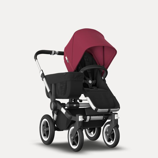Refurbished Bugaboo Donkey2 mono complete ALU/BLACK-RUBY RED - Main Image Slide 2 of 2