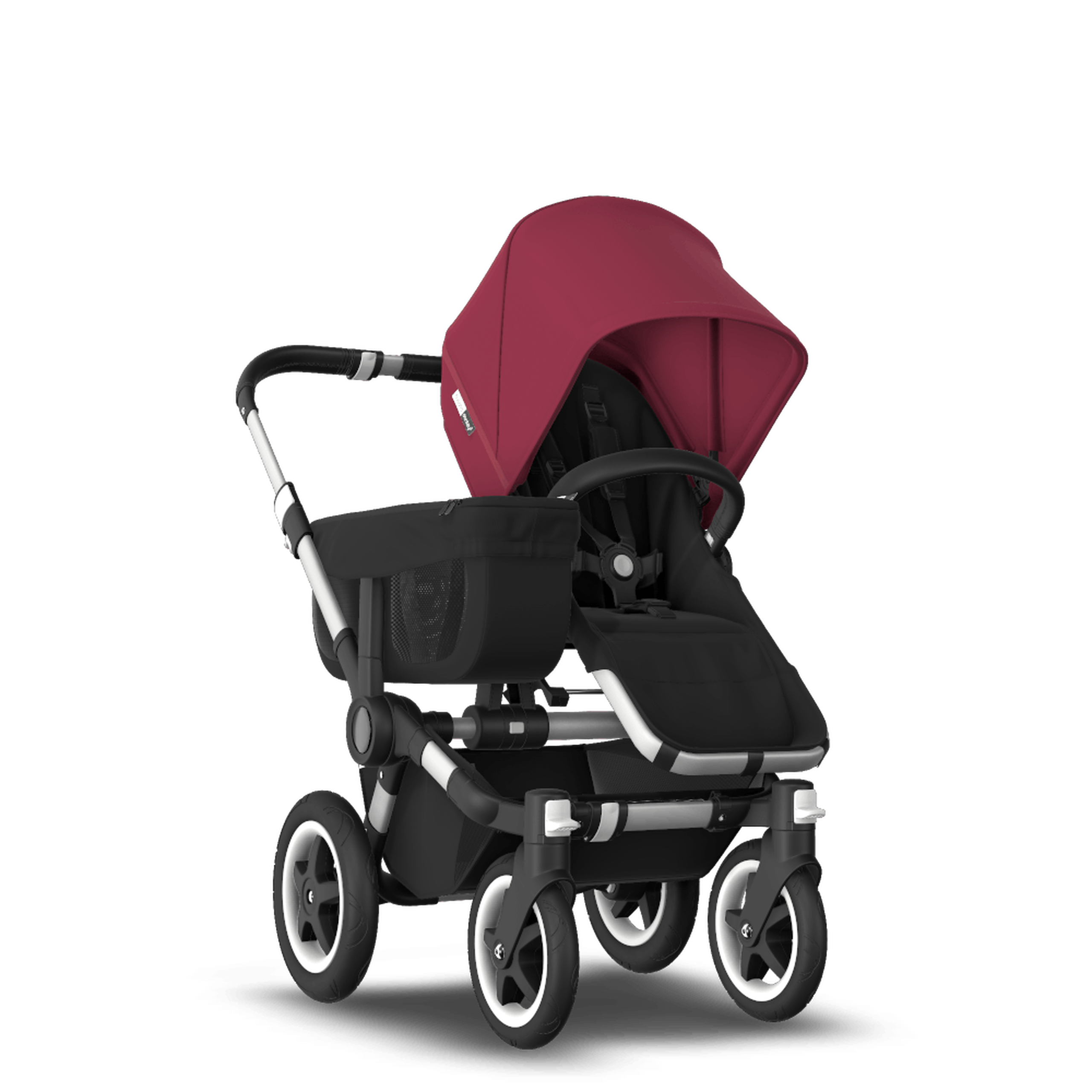 Refurbished Bugaboo Donkey2 mono complete ALU/BLACK-RUBY RED - Thumbnail Slide 2 van 2