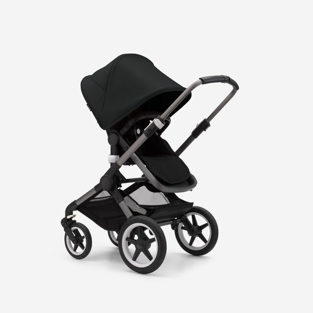 Bugaboo Fox 3 bassinet and seat stroller graphite base, midnight black fabrics, midnight black sun canopy - Main Image Slide 7 of 7