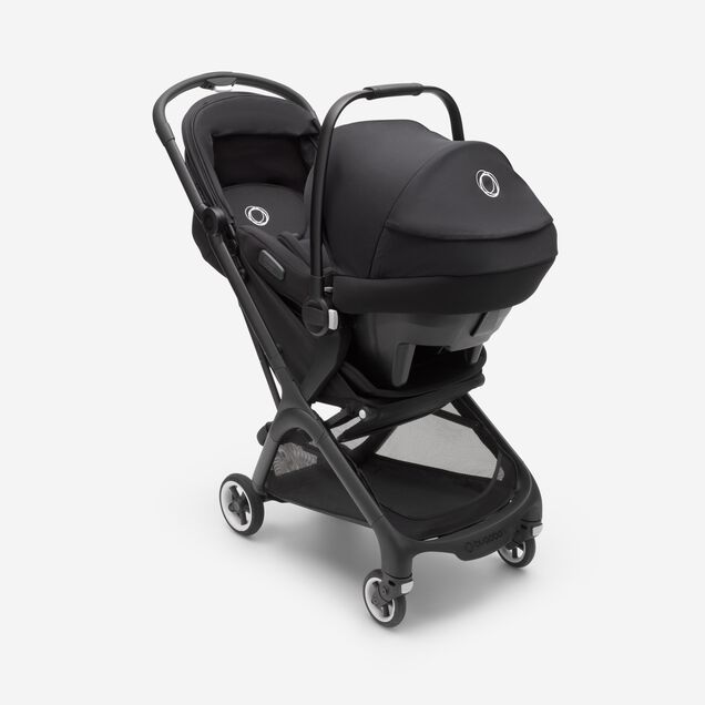 Bugaboo Butterfly travel stroller black base, dark cherry red fabrics, dark cherry red sun canopy - Main Image Slide 12 of 13