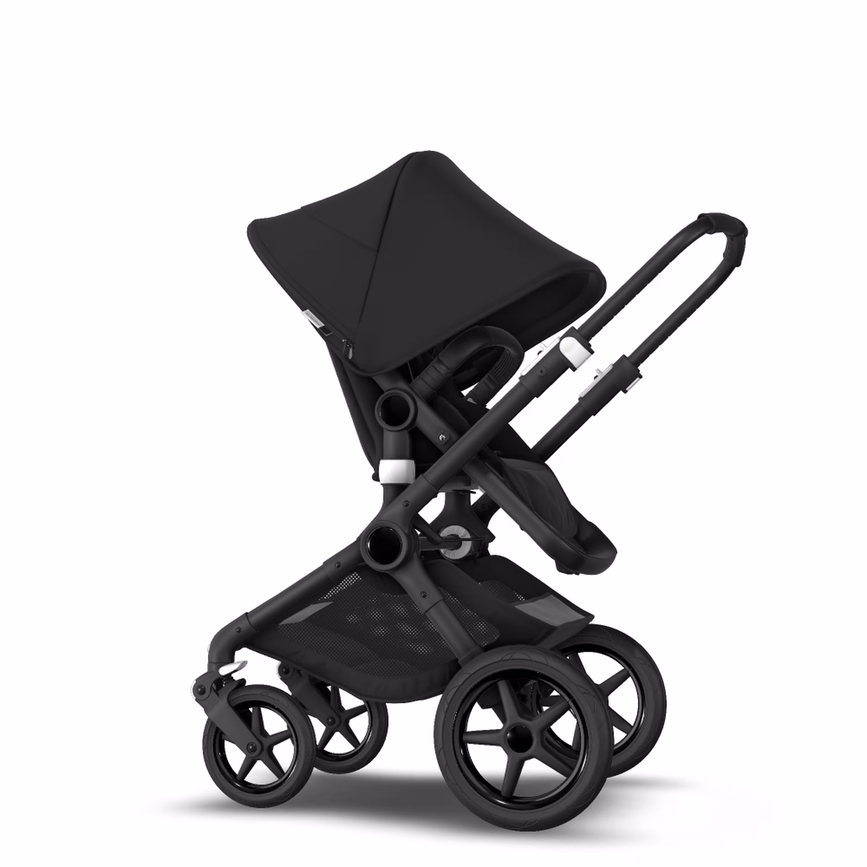 Bugaboo Fox 2 seat and bassinet pram black sun canopy, black fabrics, black chassis - Main Modal Image Slide 6 of 8