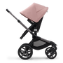 Bugaboo Fox 5 bassinet and seat stroller graphite base, midnight black fabrics, morning pink sun canopy