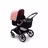 Bugaboo Fox 3 bassinet stroller with graphite frame, black fabrics, and pink sun canopy. - Thumbnail Slide 4 of 7