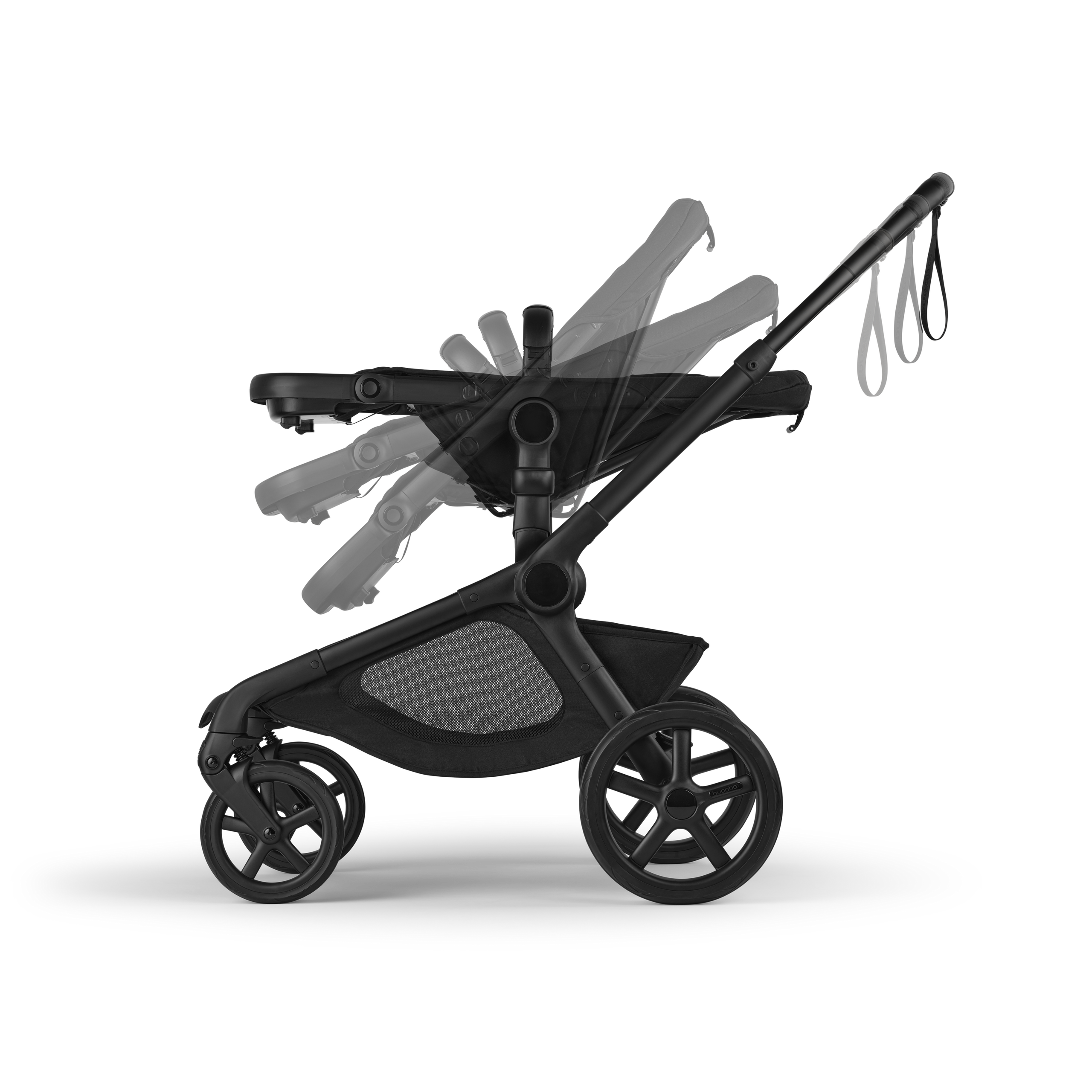 Bugaboo Kangaroo seat-only stroller black base, desert taupe fabrics, desert taupe sun canopy - Thumbnail Slide 8 of 11