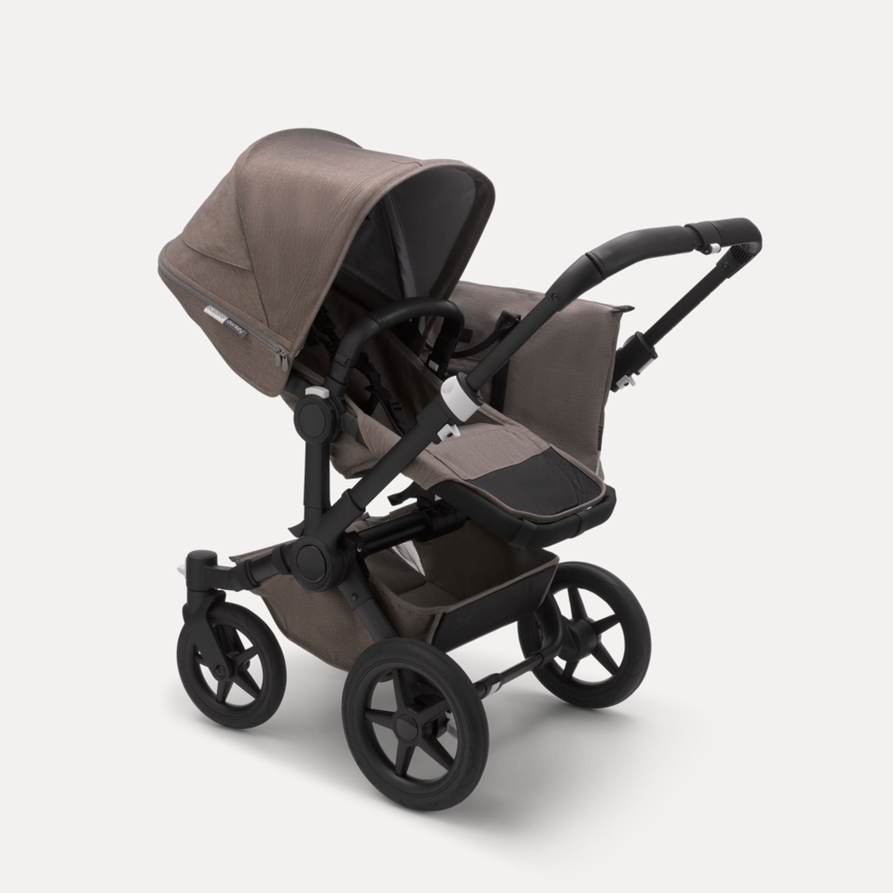 Bugaboo Donkey 3 Mono seat and carrycot pushchair mineral taupe melange sun canopy, mineral taupe melange fabrics, black base - Main Modal Image Slide 2 of 7