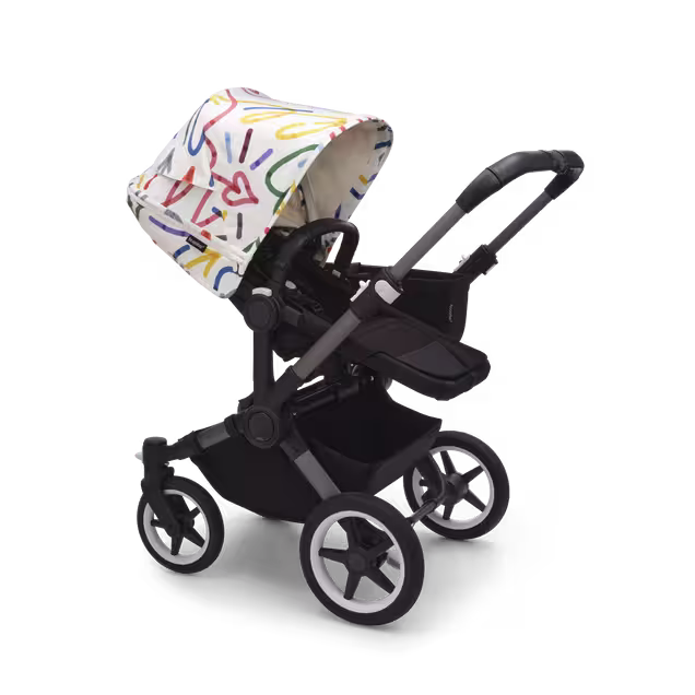 Bugaboo Donkey 5 sun canopy Art of Discovery WHITE - Main Image Slide 2 of 4