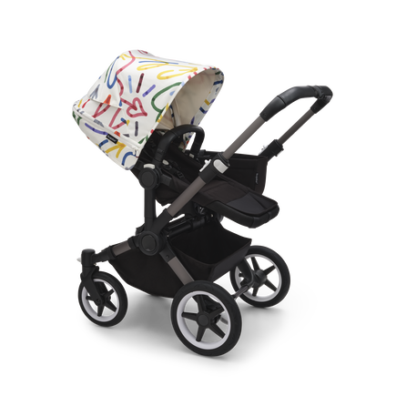 Bugaboo Donkey 5 sun canopy Art of Discovery WHITE - view 2