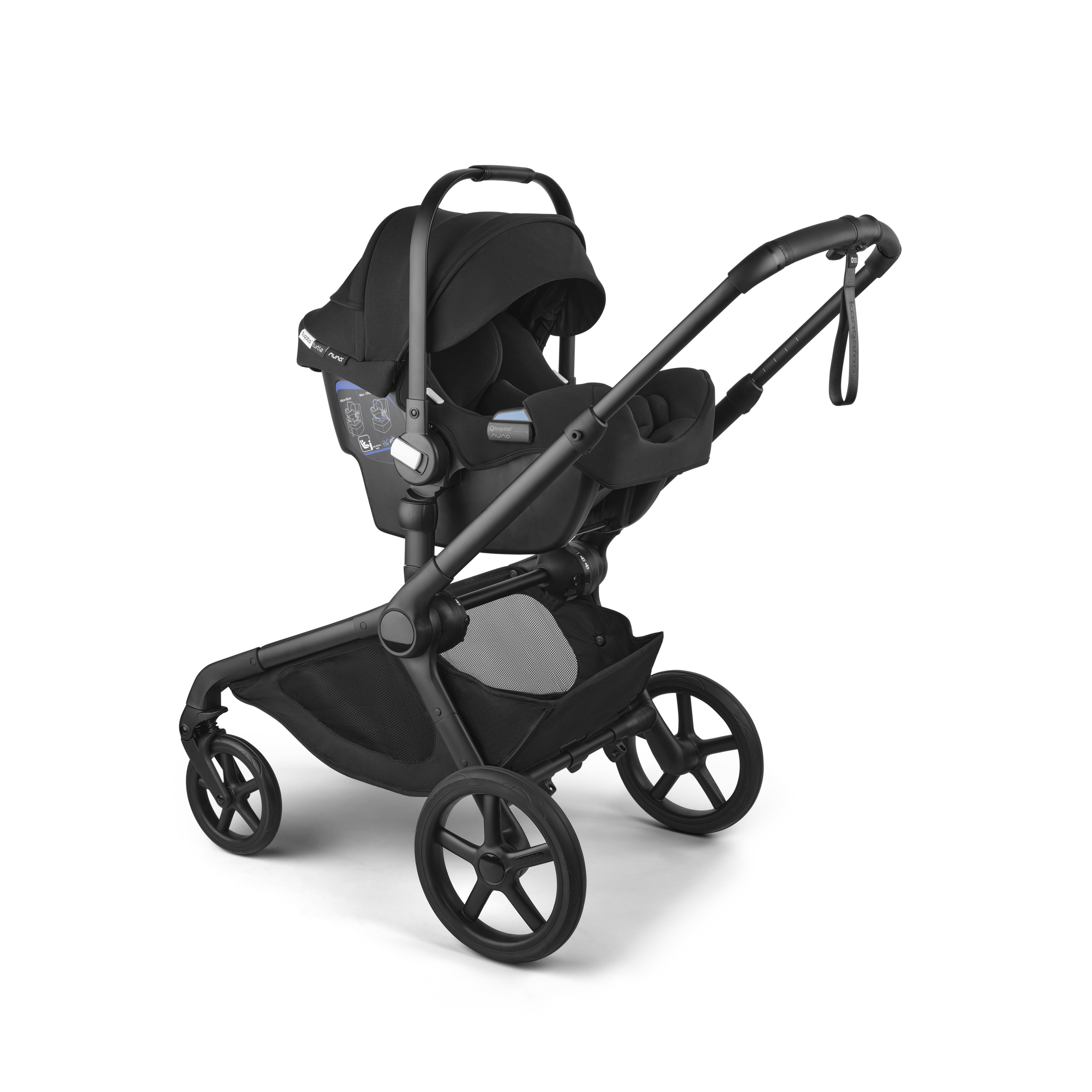 Bugaboo Kangaroo 2-in-1 stroller black base, forest green fabrics, forest green sun canopy - Thumbnail Slide 9 of 11