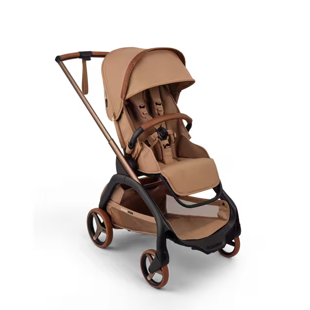Bugaboo x Stella McCartney Dragonfly Plus 2-in-1 pram tobacco brown base, tobacco brown fabrics, tobacco brown sun canopy - Main Image Slide 3 of 12