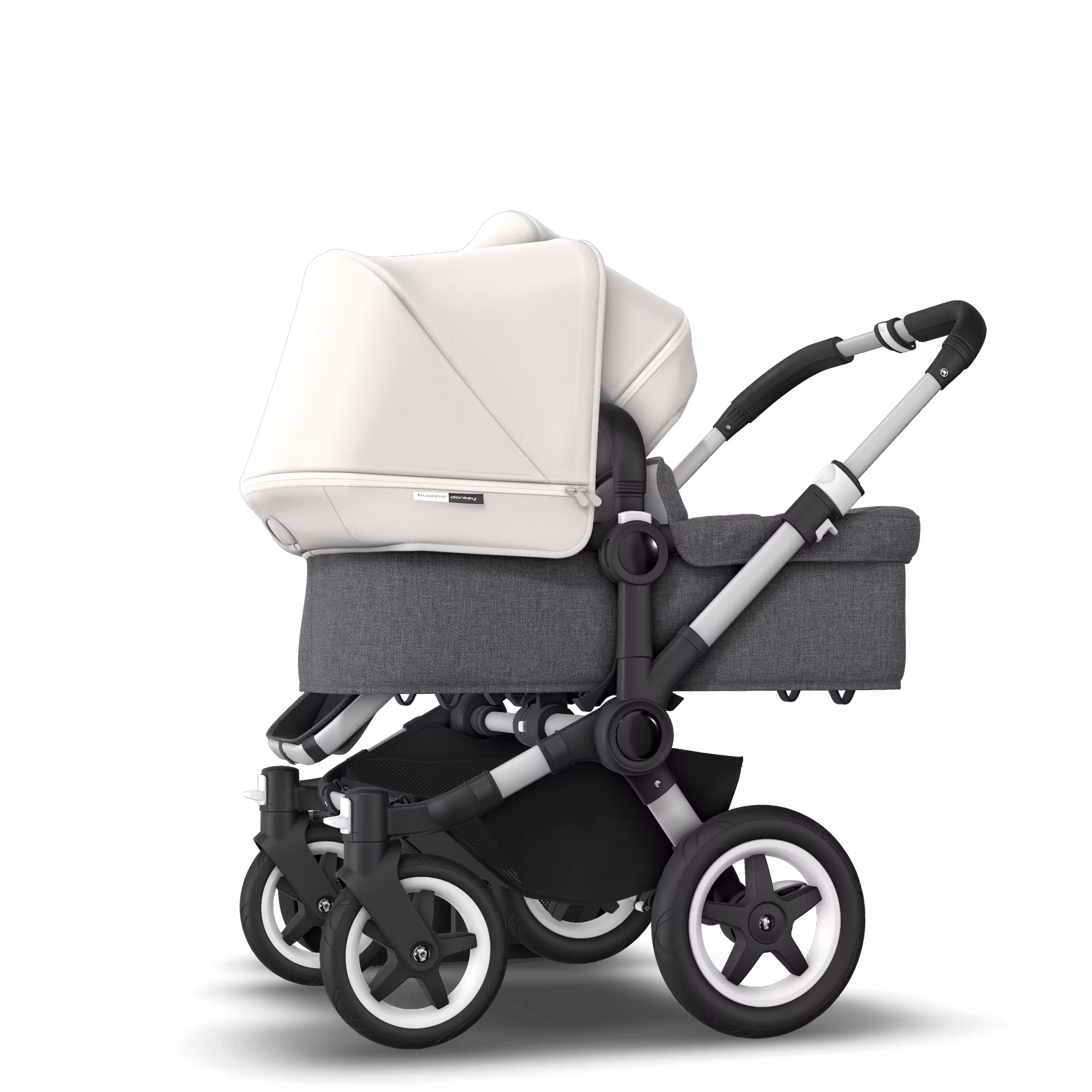 Donkey 2 Duo Fresh White Sun Canopy, Grey Melange Fabrics, Aluminium Chassis - Main Modal Image Slide 2 of 6