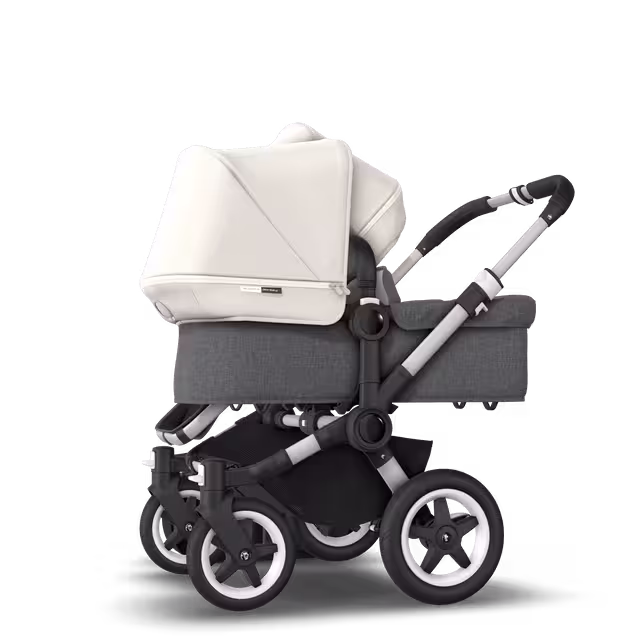 Donkey 2 Duo Fresh White Sun Canopy, Grey Melange Fabrics, Aluminium Chassis - Main Image Slide 2 of 6