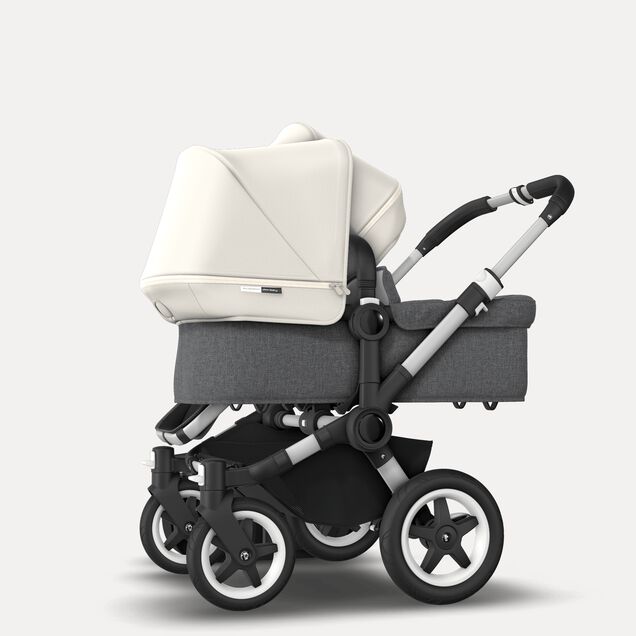 Donkey 2 Duo Fresh White Sun Canopy, Grey Melange Fabrics, Aluminium Chassis - Main Image Slide 2 of 6