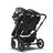 Bugaboo Donkey 5 twin stroller black base, midnight black fabrics, animal explorer green/light blue sun canopy - Thumbnail Slide 3 of 12