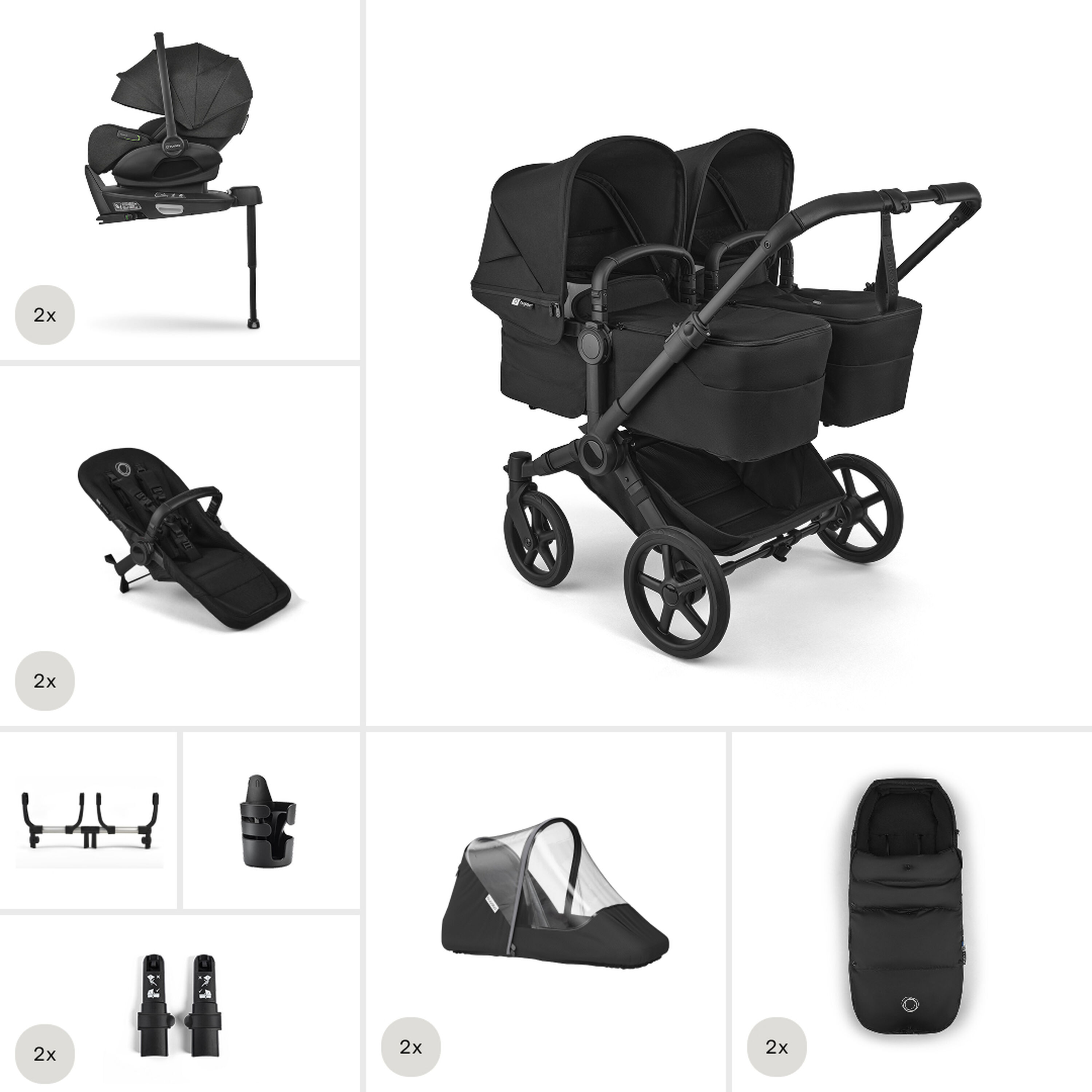 Bugaboo Donkey 6 Twin Ultimate newborn bundle - Main Modal Image Slide 1 of 9