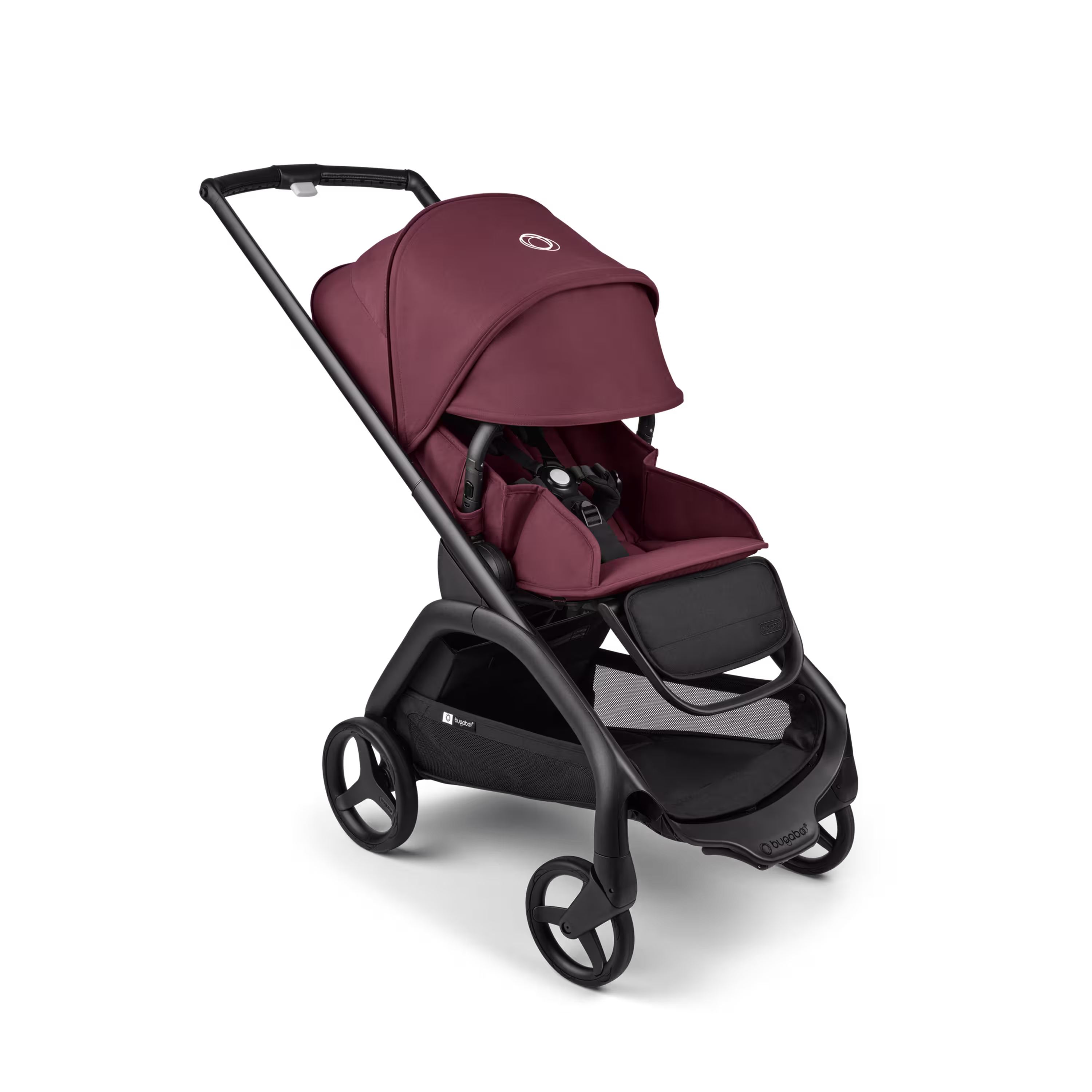 Bugaboo Dragonfly seat pram black base, dark cherry red fabrics, dark cherry red sun canopy - Main Modal Image Slide 3 of 16