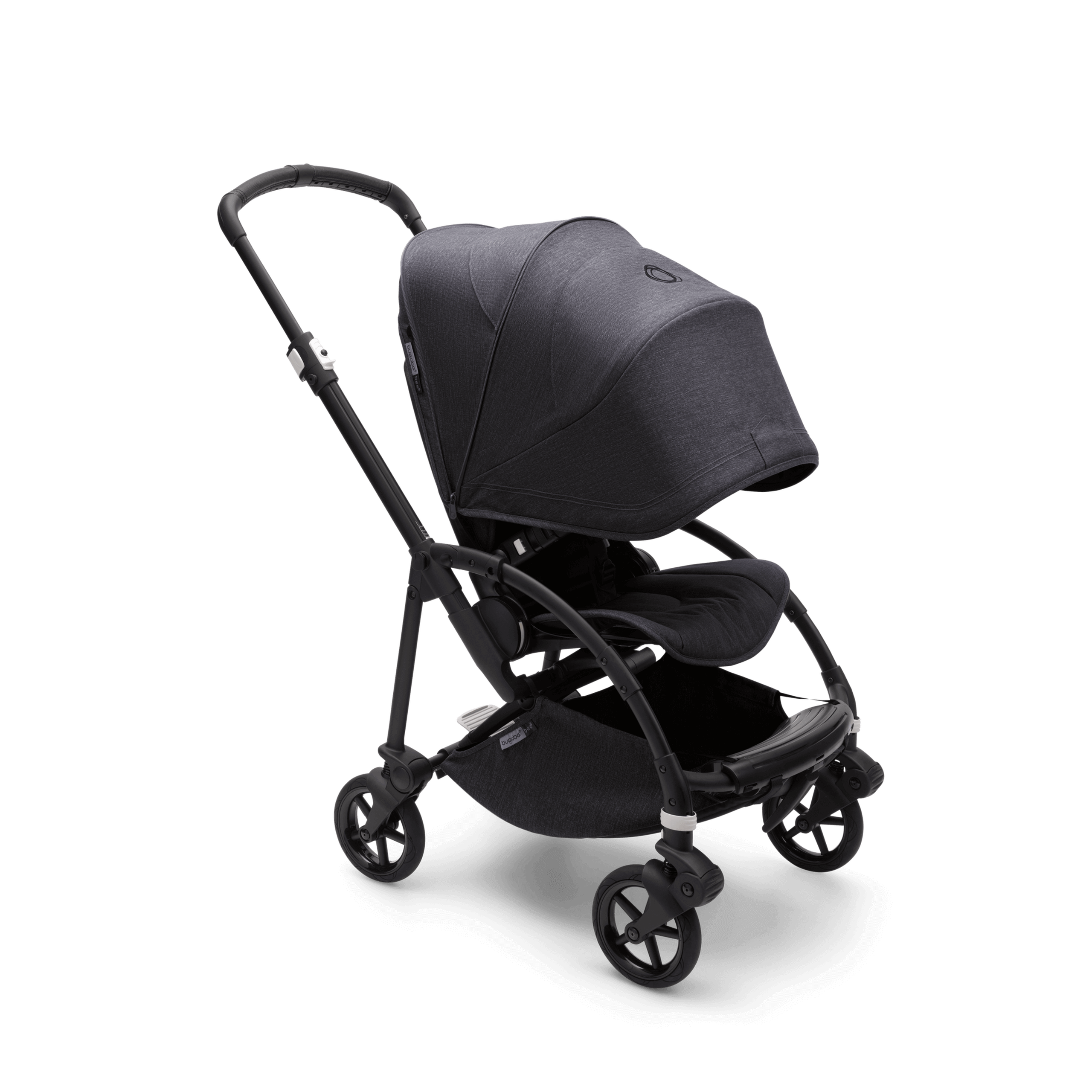 Bugaboo Bee 6 complete mineral washed black sun canopy, mineral washed black fabrics, black base - Thumbnail Slide 2 of 5