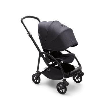 Bugaboo Bee 6 complete mineral washed black sun canopy, mineral washed black fabrics, black base
