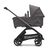 Side view of the Bugaboo Dragonfly carrycot pushchair with graphite chassis, grey melange fabrics and grey melange sun canopy. - Thumbnail Slide 3 of 16