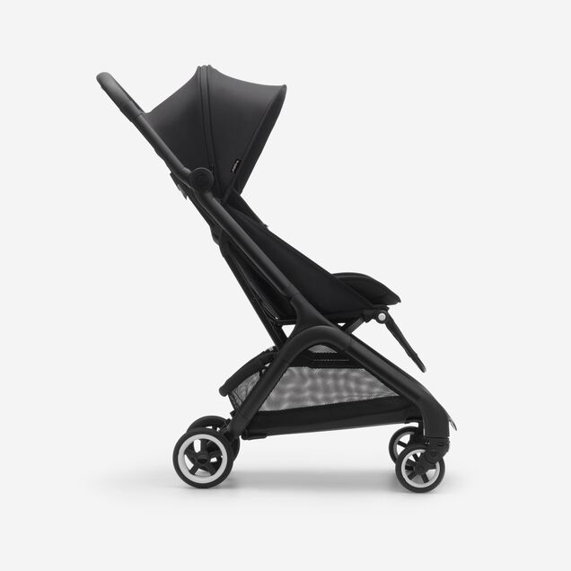 Bugaboo Butterfly travel stroller black base, midnight black fabrics, midnight black sun canopy - Main Image Slide 3 of 14
