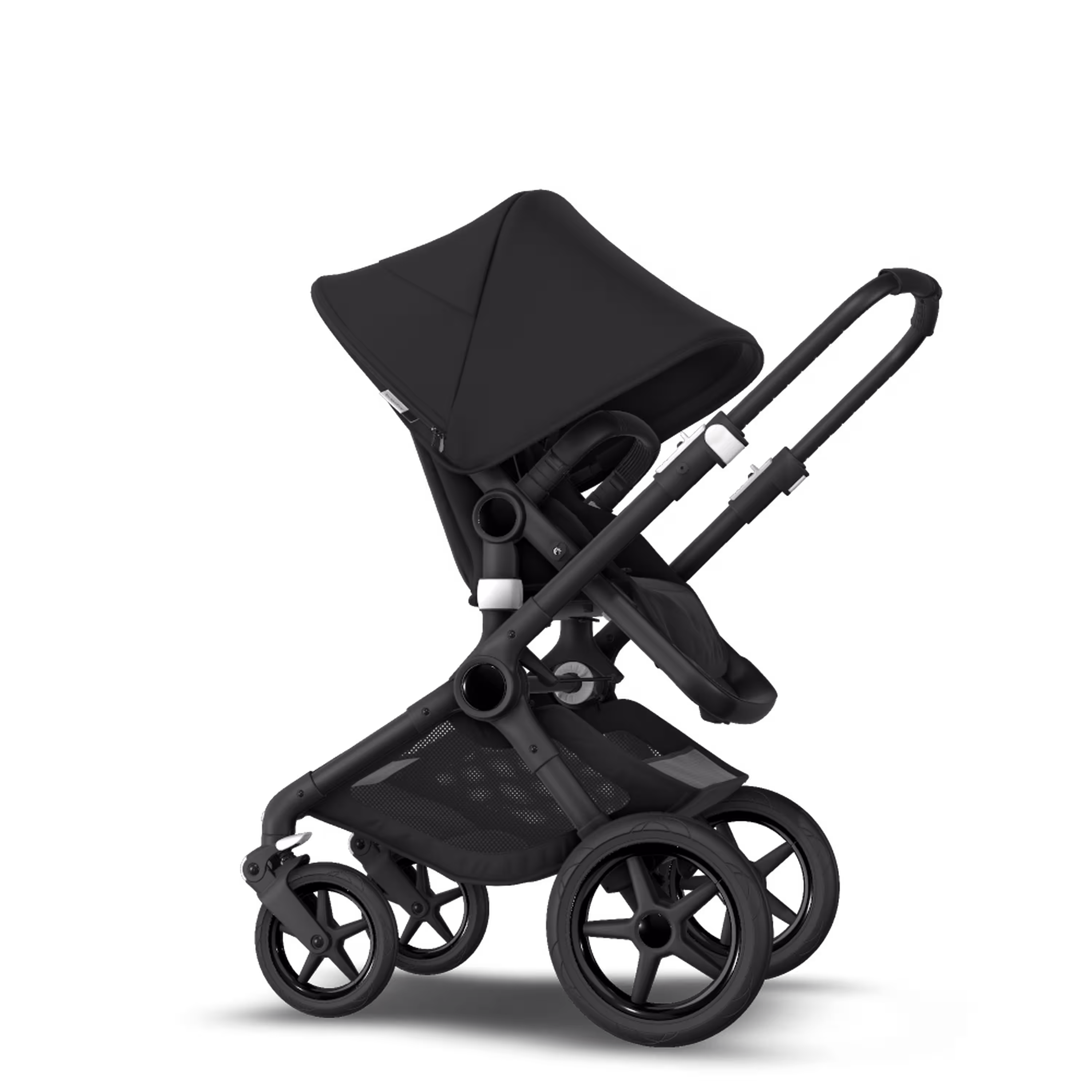 Bugaboo Fox 2 Seat and Bassinet Stroller black sun canopy, black style set, black chassis - Main Modal Image Slide 1 of 6