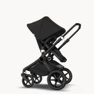 Bugaboo Fox 2 Seat and Bassinet Stroller black sun canopy, black style set, black chassis