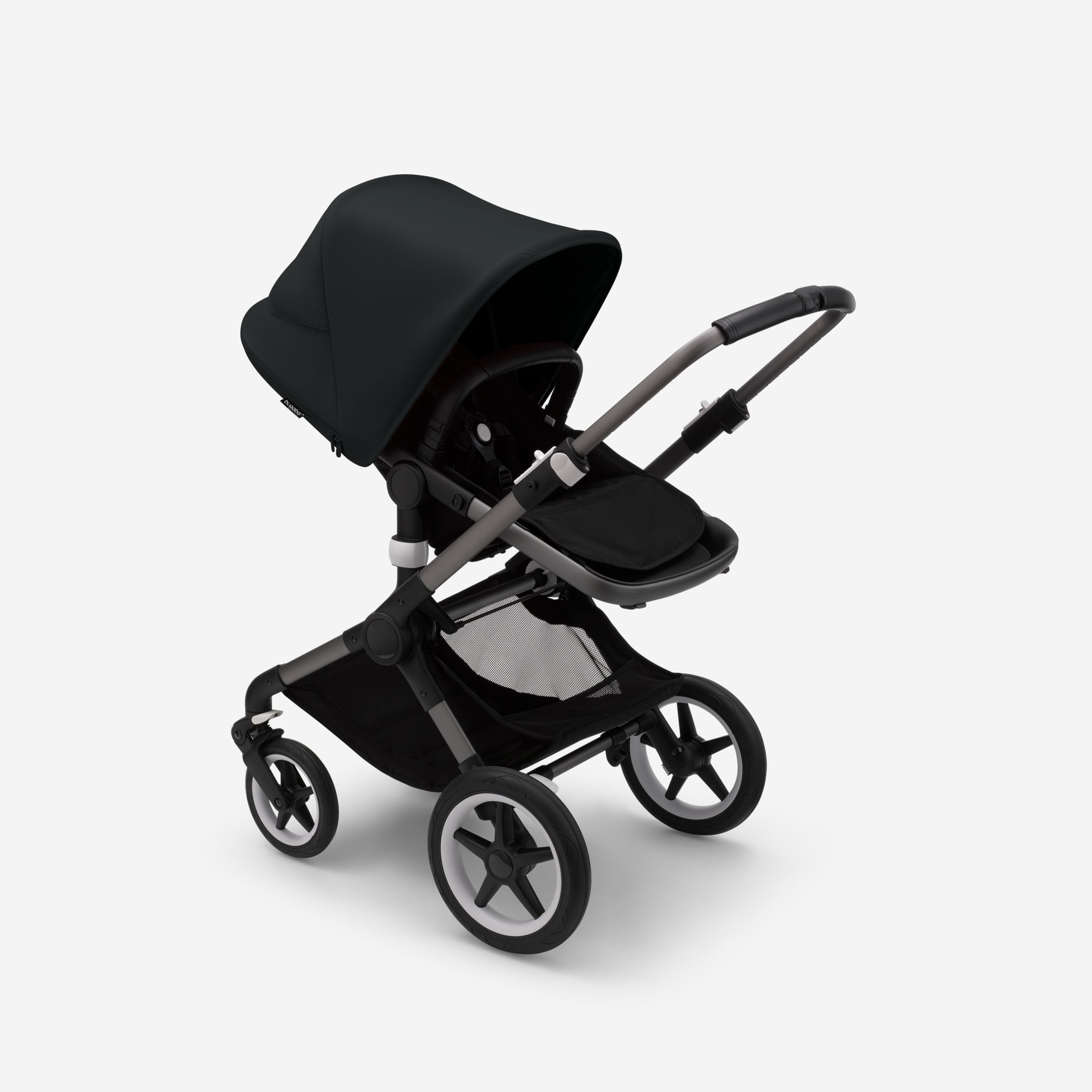 Bugaboo Fox 3 bassinet and seat stroller graphite base, midnight black fabrics, midnight black sun canopy - Main Modal Image Slide 6 of 7