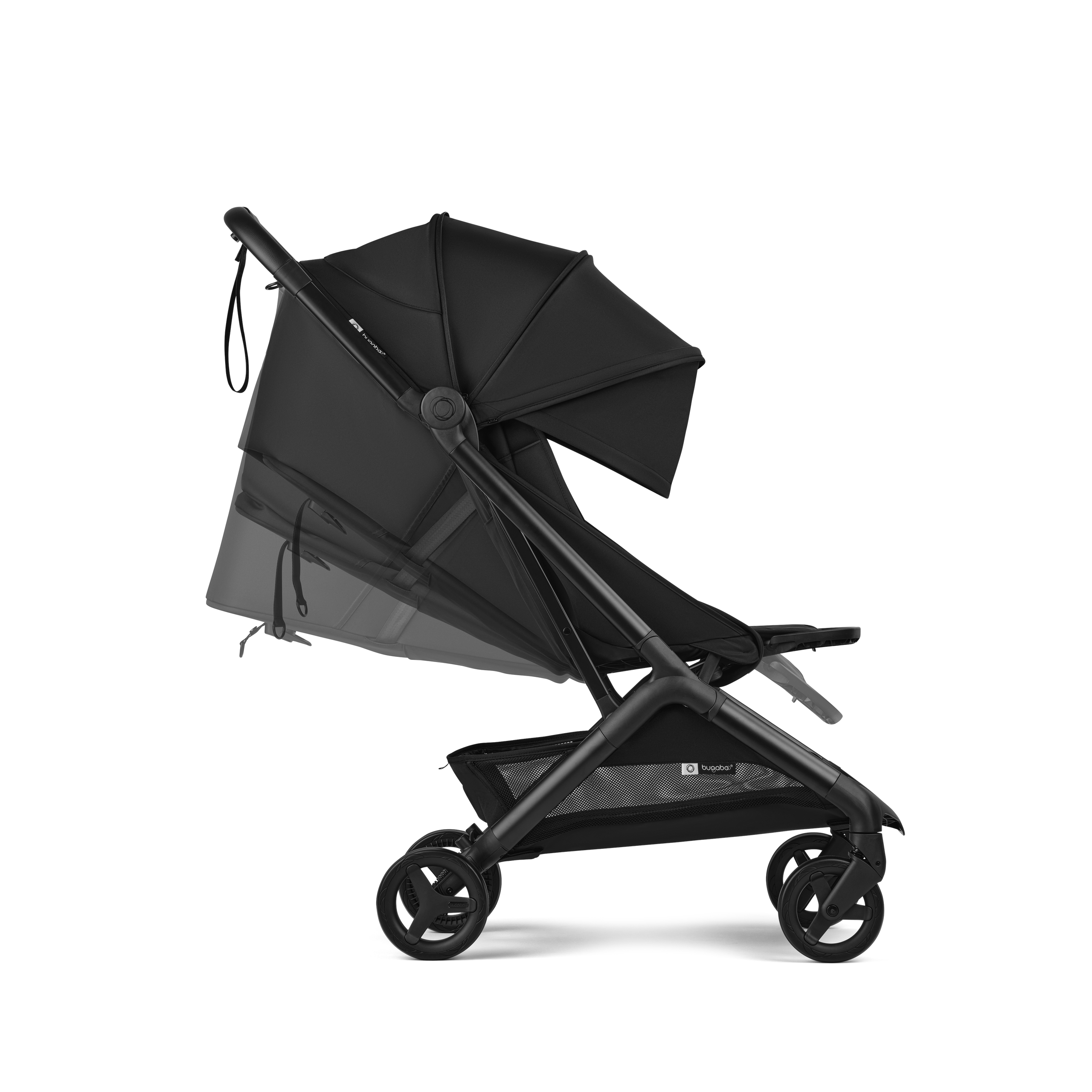 Bugaboo Butterfly 2 Plus travel pram black base, deep indigo fabrics, deep indigo sun canopy - Thumbnail Slide 9 of 12