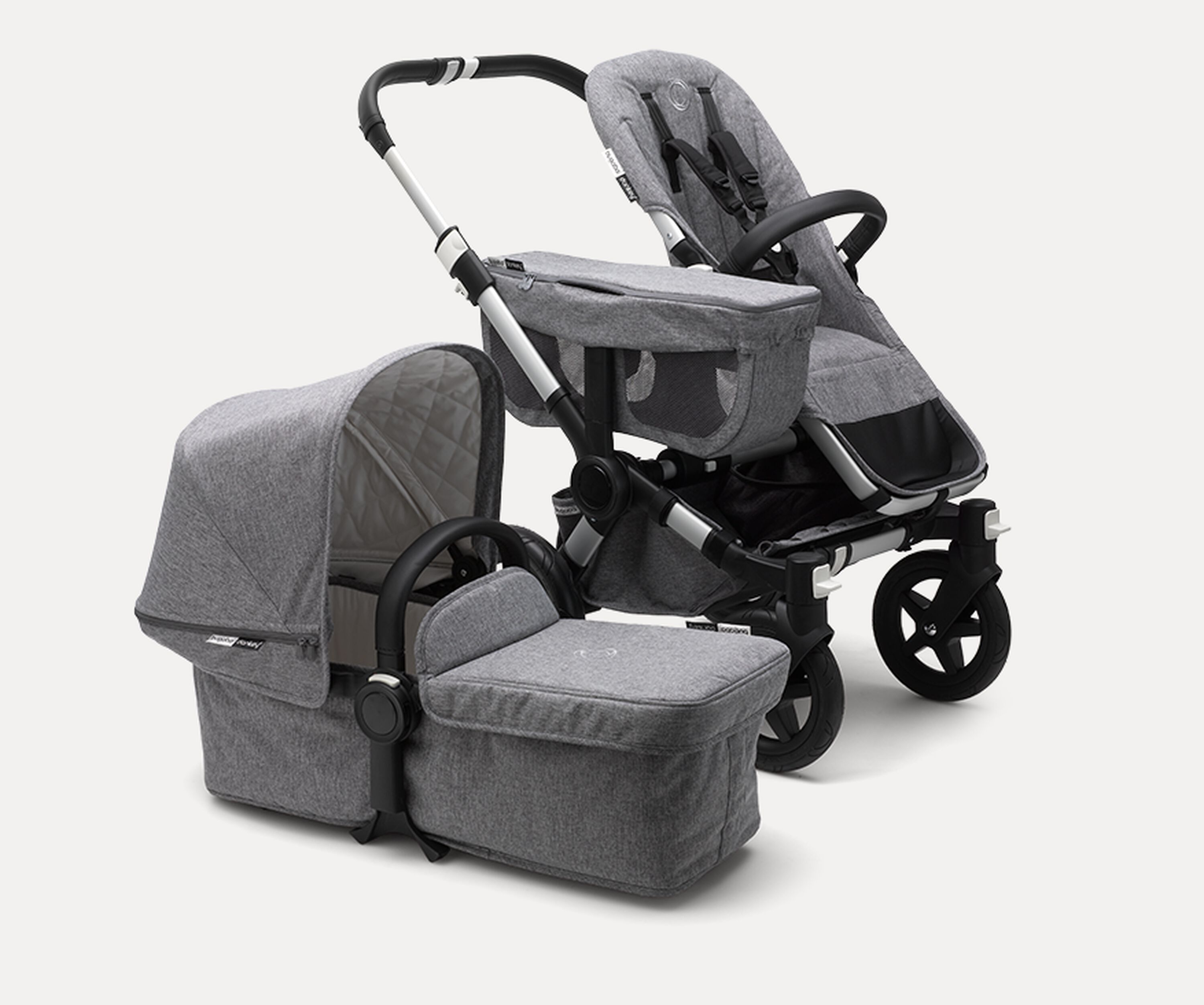 Bugaboo Donkey2 Classic mono complete ALU/GREY MELANGE - Main Modal Image Slide 1 van 1
