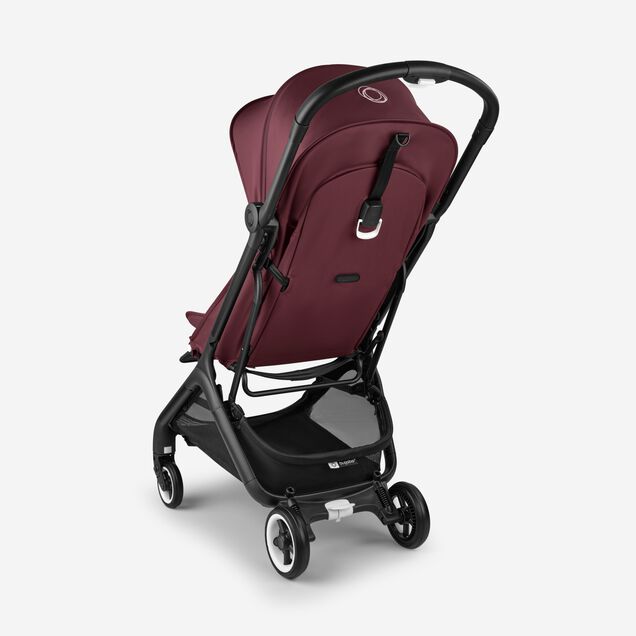 Bugaboo Butterfly travel stroller black base, dark cherry red fabrics, dark cherry red sun canopy - Main Image Slide 3 of 13